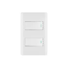Placa armada blanca con 2 interruptores 1 módulo, Lisboa 1