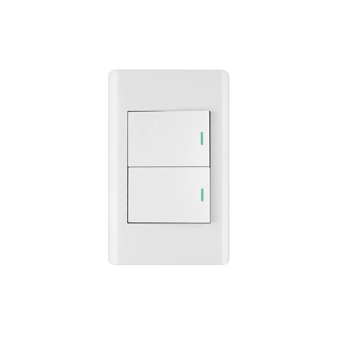 Placa armada blanca 2 interruptores 1.5 módulos, Lisboa