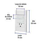 Placa armada blanca 2 interruptores y contacto 1 mód, Lisboa 3
