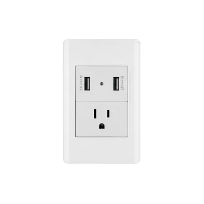 Placa armada blanca contacto y 2 puertos USB 1.5 mód, Lisboa