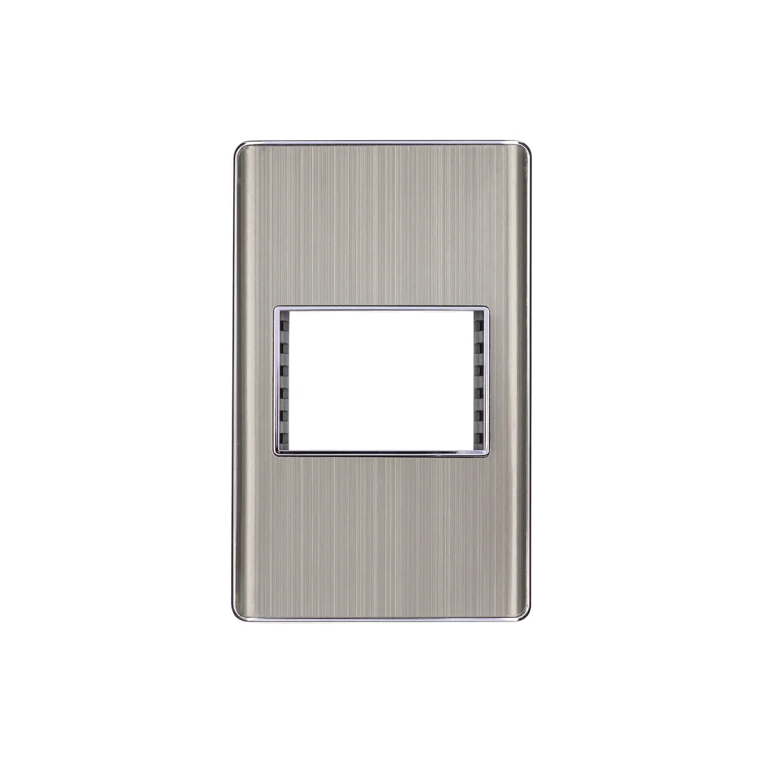 Placa de acero inox con 1 ventana 1.5 módulos, línea Lisboa