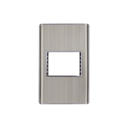Placa de acero inox con 1 ventana 1.5 módulos, línea Lisboa