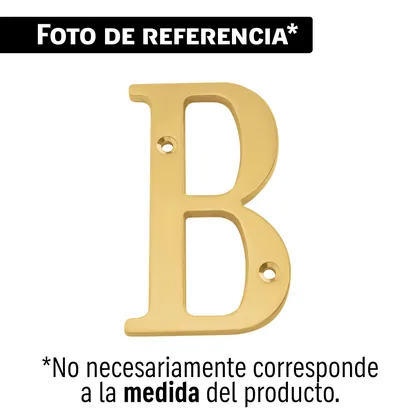 Letra B de latón sólido 4', latón brillante, HERMEX