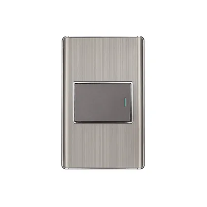 Placa armada acero inox 1 interruptor 1.5 módulos, Lisboa