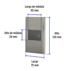 Placa armada acero 1 interruptor de 3 vías 1.5 mód, Lisboa 3