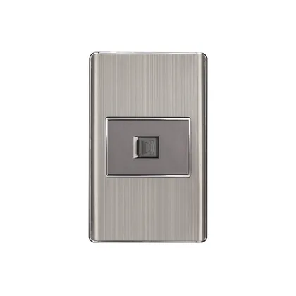 Placa armada acero inox 1 toma para teléfono 1.5 mód, Lisboa
