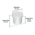 Tapón macho de PVC 1/2', FOSET 3