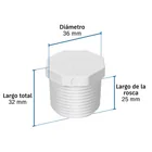Tapón macho de PVC 1', FOSET 3