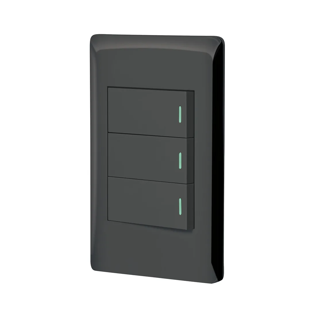 Placa armada negra 2 interruptores 1 de 3 vías 1 mód, Lisboa