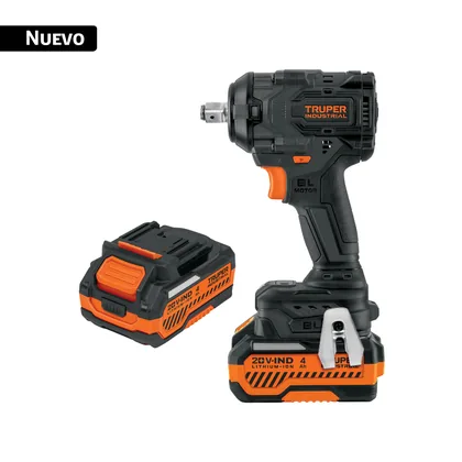 Llave de impacto 1/2' 20V, 650Nm, 2 baterías 4Ah, INDUSTRIAL
