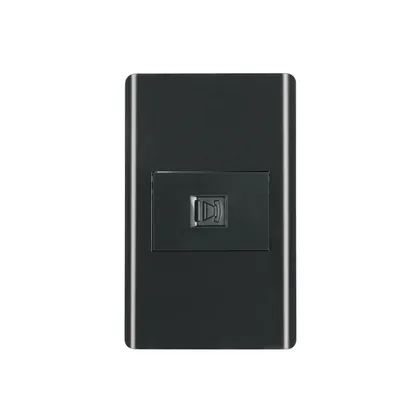 Placa armada negra 1 toma para teléfono 1.5 mód, Lisboa