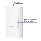 Placa armada blanca 1 interruptor de 3 vías 1.5 mód, Lisboa 2