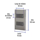 Placa armada acero 1 interruptor y 1 de 3 vías 1 mód, Lisboa 3