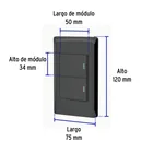 Placa armada negra 1 interruptor y 1 de 3vías 1.5mód,Lisboa 3