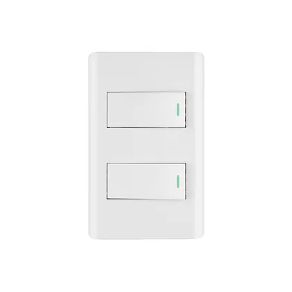 Placa armada blanca 1 interruptor y 1 de 3 vías 1 mód,Lisboa