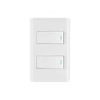 Placa armada blanca 1 interruptor y 1 de 3 vías 1 mód,Lisboa 1