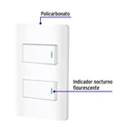 Placa armada blanca 1 interruptor y 1 de 3 vías 1 mód,Lisboa 2