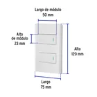 Placa armada blanca 1 interruptor y 1 de 3 vías 1 mód,Lisboa 3