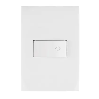 Placa armada con timbre, línea Oslo, color blanco, VOLTECK