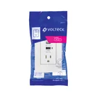 Contacto 2polos + tierra con 2 puertos USB, Oslo, blanco 3