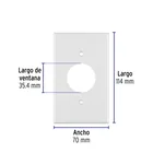 Placa de ABS para contacto redondo, Standard, blanco 2
