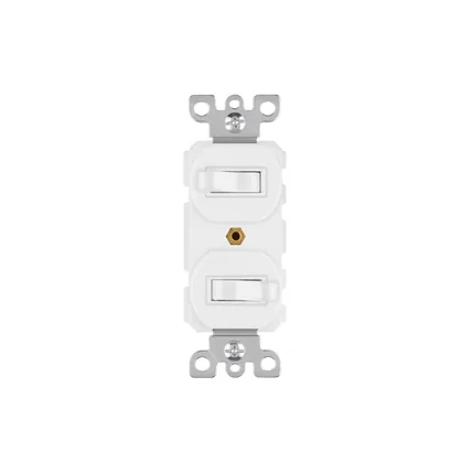 Interruptor dúplex de palanca, Standard, blanco, VOLTECK