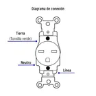 Contacto sencillo, cara de chino, Standard, blanco, VOLTECK 4