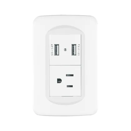 Placa armada 1contacto y 2 puertos USB 1.5 módulos, Toledo