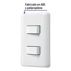 Placa armada con 2 interruptores sencillos, VOLTECK BASIC 2