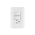 Placa armada con contacto y 2 interruptores sencillos, BASIC 1
