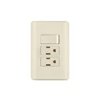 Placa armada interruptor y 2 contactos, marfil, BASIC 1