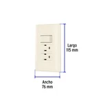 Placa armada interruptor y 2 contactos, marfil, BASIC 3