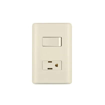 Placa armada interruptor y contacto, marfil, VOLTECK