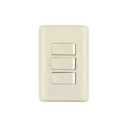 Placa armada 3 interruptores, marfil, VOLTECK