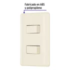 Placa armada, 2 interruptores, marfil, VOLTECK 2
