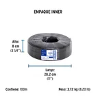 Metro de cable coaxial RG6 en rollo de 100 m, VOLTECK 4