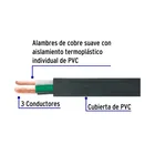 Metro de cable uso extra rudo 3 x 12 AWG en rollo de 100 m 2