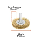 Carda circular 2' alambre fino para taladro, TRUPER 3