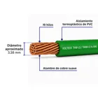Carrete con 25 m de cable THHW-LS 14 AWG verde, VOLTECK 3