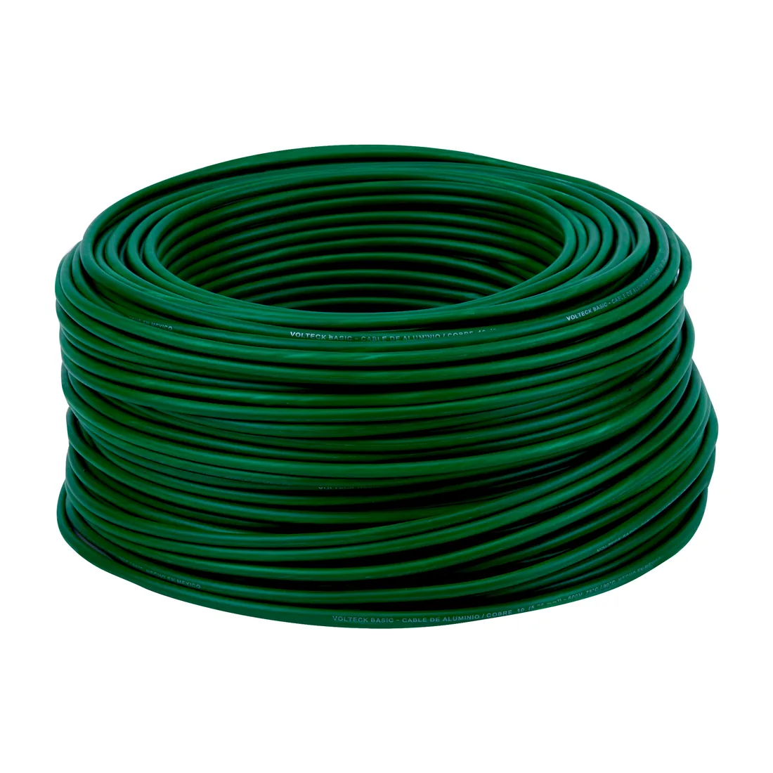 Rollo de 100 metros de cable THW CCA 10 AWG verde, BASIC