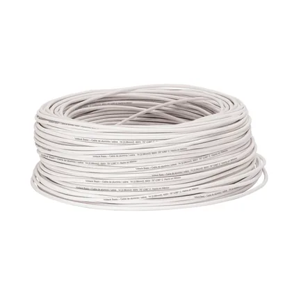 Rollo de 100 metros de cable THW CCA 14 AWG blanco, BASIC