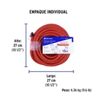 Extensión reforzada aterrizada 15 m 3x12 AWG, VOLTECK 5