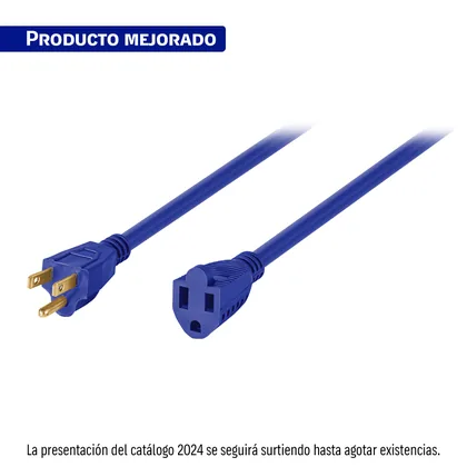 Extensión de uso rudo aterrizada 4 m 3x16 AWG, VOLTECK