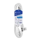 Extensión eléctrica doméstica 6 m clavija recta, blanca 1