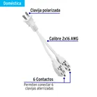 Mini extensión eléctrica doméstica dual 10 cm, blanca 2
