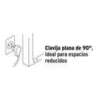Extensión doméstica aterrizada 3 m blanca con clavija plana 2