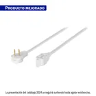Extensión eléctrica doméstica 2 m clavija plana, blanca 1