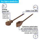 Extensión eléctrica doméstica 4 m clavija plana, café 3