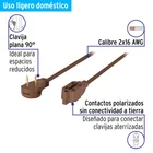 Extensión eléctrica doméstica 6 m clavija plana, café 2
