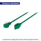 Extensión eléctrica doméstica 6 m clavija plana, verde 1